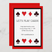 Jouons aux cartes, une invitation de jeu de cartes (Devant / Derrière)