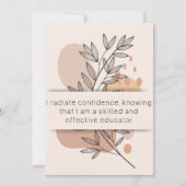 Jour 15 Affirmation de l'enseignant Carte santé me (Devant)