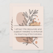 Jour 27 Affirmation de l'enseignant Carte santé me (Devant / Derrière)