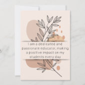 Jour 2 Affirmation de l'enseignant Carte quotidien (Devant)