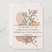 Jour 9 Affirmation de l'enseignant Carte quotidien (Devant)