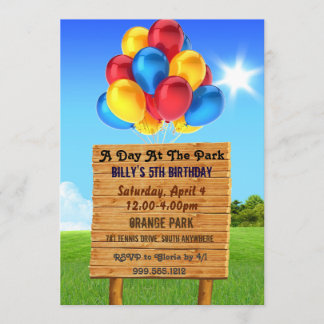 Jour aux invitations de fête d'anniversaire de