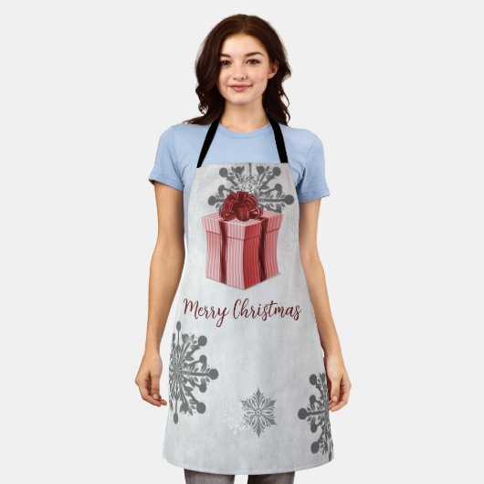 Jour cadeau de Noël rouge tablier (Porté)