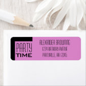 Jour d'anniversaire violet Heure Étiquette de adre (En situation)