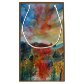 Jour d'automne aquarelle art paysage Sac cadeau (Dos)