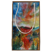 Jour d'automne aquarelle art paysage Sac cadeau (Devant)