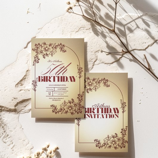 Jour de fête d'anniversaire des adultes invitation