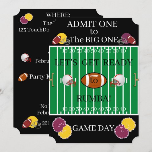 Jour de jeu "LE GROS" Invitations (Devant / Derrière)