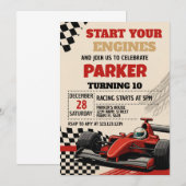 Jour de la Course Anniversaire Invitation (Devant / Derrière)