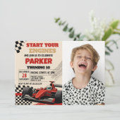 Jour de la Course Anniversaire Invitation avec pho (Debout devant)