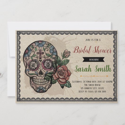 Jour de la douche nuptiale morte 3 invitation (Devant)