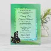 Jour de la Faire-part de mariage verte morte (Debout devant)