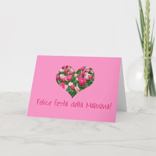jour de la mère les coeurs de tulipe rose carte it (Devant)