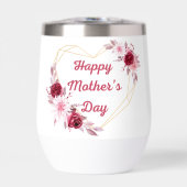 jour de la mère rouge or fleuri coeur géométrique (Avant)