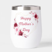 jour de la mère rouge or fleuri coeur géométrique (Arrière)