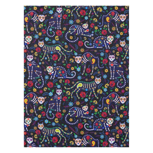Jour de la mort Calaveras Cats nappe (Devant)