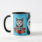 Jour de la mort chat sucre crâne art Mug (Gauche)