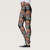 Jour de la mort crâne de sucre Rosaire Leggings (Gauche)