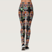 Jour de la mort crâne de sucre Rosaire Leggings (Dos)