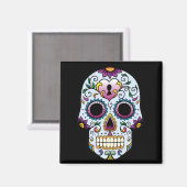 Jour de la mort crâne sucre aimant bleu (Recto/Verso)