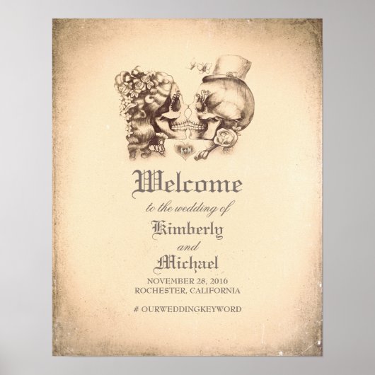 Jour de la mort du crâne Couple Mariage Affiche de (Devant)
