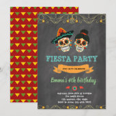 Jour de la mort fêtesse invitation anniversaire (Devant / Derrière)