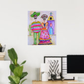 JOUR DE LA MORT MEXICAINE ARTISTE COUPLE POSTERS (Bureau à domicile)