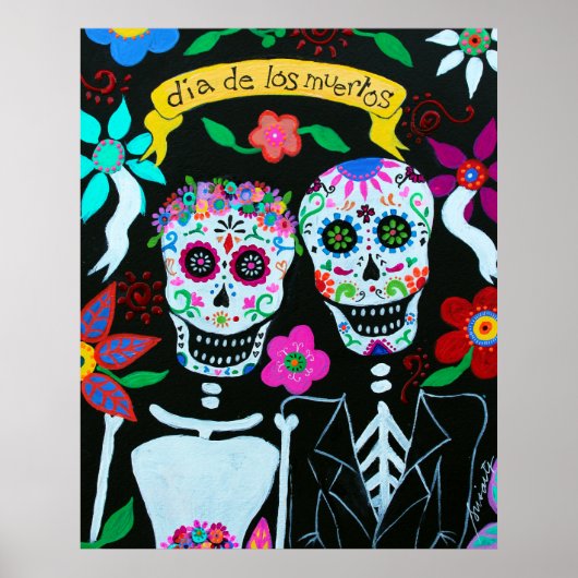 JOUR DE LA MORT MEXICAINE ARTISTE COUPLE POSTERS (Devant)