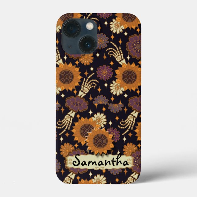 Jour de la mort squelette mains coque iphone flora (Verso)