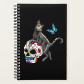 Jour De La Morte Chat Crâne Sucre Et Papillon (Devant)