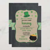 Jour de la Saint Patrick Anniversaire Invitation S (Devant / Derrière)