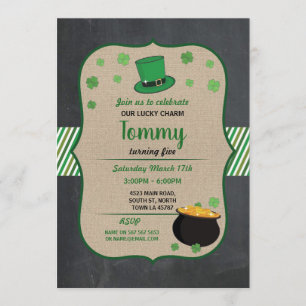 Jour de la Saint Patrick Anniversaire Invitation S