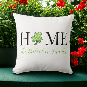Jour de la Saint-Patrick Coussin Shamrock MAISON