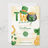Jour de la Saint Patrick Lucky DEUX 2e Invitation (Devant)