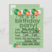 Jour de la Saint Patrick personnalisé Invitations  (Devant / Derrière)