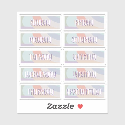 Jour de la semaine Sticker Boho feuille (Feuille)