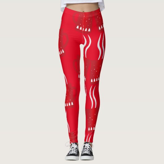 Jour de l'An rouge Leggings (Devant)