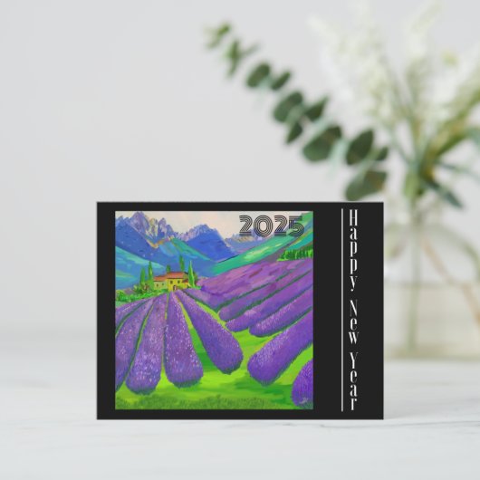 Jour de l'année Cartes Lavande champs devant la mo (Debout devant)