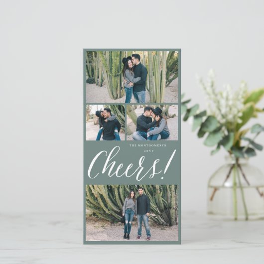 Jour de l'année Cheval Script moderne Carte photo (Debout devant)