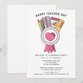 Jour de l'enseignant heureux Invitation anniversai (Devant / Derrière)