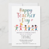 Jour de l'enseignant heureux Invitation anniversai (Devant)