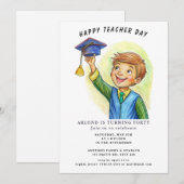 Jour de l'enseignant heureux Invitation anniversai (Devant / Derrière)