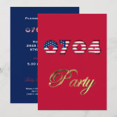 Jour de l'Indépendance 4 juillet Fête Invitation U (Devant / Derrière)