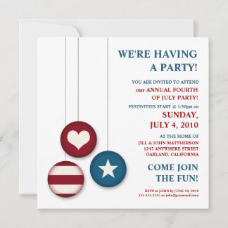Jour de l'Indépendance 4 juillet| Invitations de p