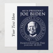 Jour de l'investiture 2021 Président Biden Carte d (Devant / Derrière)