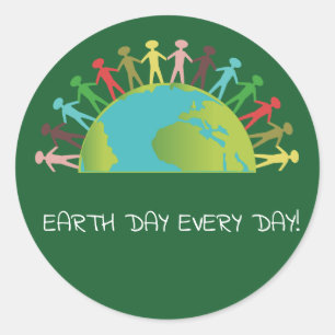 Jour de l'terre tous les jours Stickers Dark Green