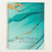 Jour De Marbré Turquoise Et Or Moderne (Devant)