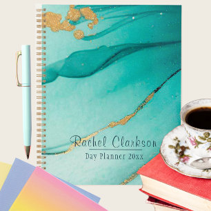 Jour De Marbré Turquoise Et Or Moderne
