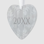 Jour de mariage gris argenté Coeur décoratif perso (devant)