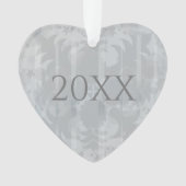 Jour de mariage gris argenté Coeur décoratif perso (devant)